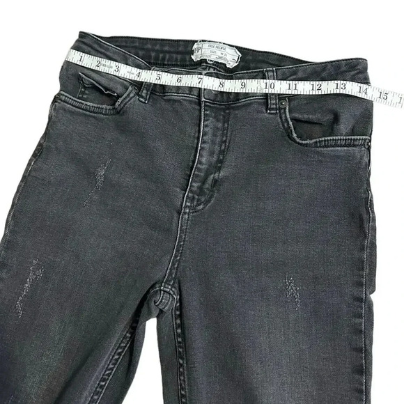 Free People Black Denim Jeans Size 28 Frayed Hem Distressed Stretch - Picture 7 of 7